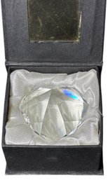 Signed Oleg Cassani Crystal Diamond Shaped Paper Weight