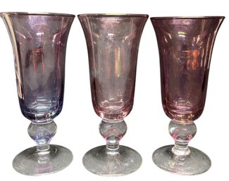 Amethyst Purple Water Goblets 3pc