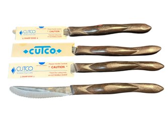 Cutco Brown Handled Knives 4pc Set