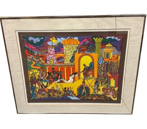 Shlomo Katz The Queen Of Sheba Visiting King Solomon Artists Proof Framed Lithograph Signed