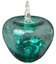 Blown Glass Green Art Glass Apple