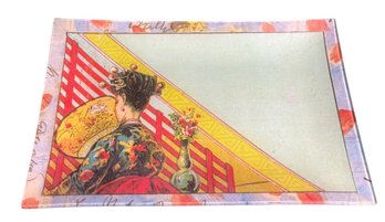 Platter With Print On Glass