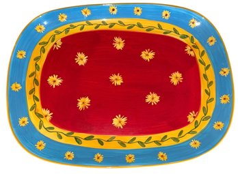 Coventry Garden Party Hand Painted Sunflower Serving Platter (DR)