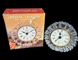 Godinger Crystal Legends 'MEDALLION' 24% Lead Crystal Clock