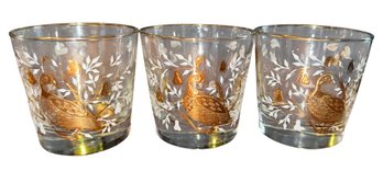 Libby 'partridge In A Pear Tree' Lowball Glasses 3pc(DR)