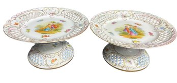 Ovington Bros Imported Dresden Gilt Base 19th Century Compote