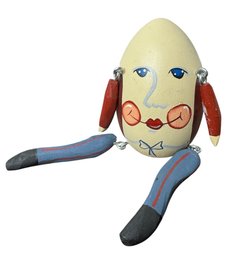 Humpty Dumpty Painted Wooden Egg Shelf Sitter Figurine