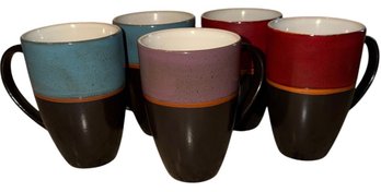 Two Tone Speckled Ceramic Coffee Mug 5pc (K)