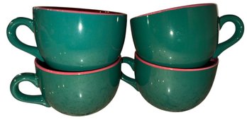 Dark Green Ceramic Jumbo Cup 4pc (K)