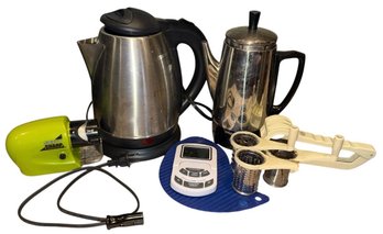 Presto Coffee Percolator, Electric Tea Kettle, & Other Kitchen Items (K)