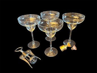 Margarita Glasses, Wine Opener & Stoppers (DR)