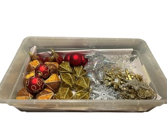 Ornament Series Of Orange, Red, Gold-Tone, Silver-Tone & Clear (Base.)