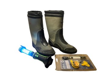 Ronstan Boots (L), Inflatable PFD Re-Arm Kit & Dual Flashlight (Base.)
