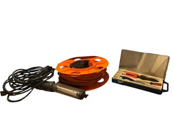 Portable Hand Lamp Model CS-23, Electrical Kit, Bayco Extension Cord (base.)