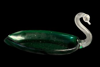 Green Glass Trinket Dish