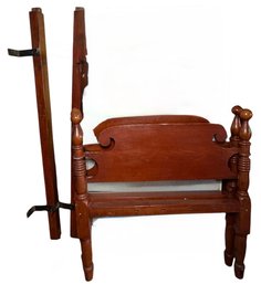 Antique Solid Wood Rams Ear Bed Frame