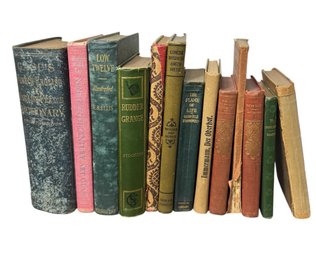 Shelf Of Antique Books 19th & 20th Century 13pc