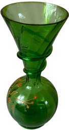 Bohemian Blown Green Glass Vase (DR)