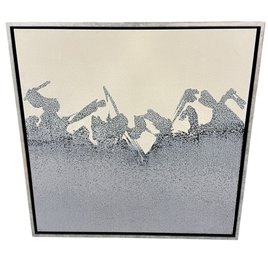 Large Abstract Battle Scene Art On Canvas