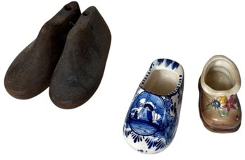 Delft Clog, Wooden And Ceramic Shoes 4pc (DR)