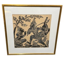 Thai Temple Rubbing Framed Artwork