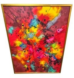 Randi Wagner Large Abstract Original Painting In Gold Frame