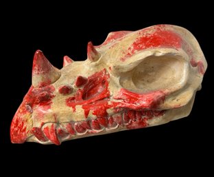 Bloodied Dragon Skull Sculpture