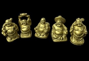 Gilded Buddha Figurines 5pc