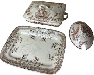 A.F And Co Foley Staffordshire English Covered Dish & Tray (DR)
