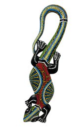 Colorful Wooden Gecko Wall Decor