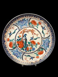 Japanese Kutani Magpie Decorative Plate Vibrant Colors