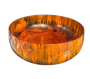 David Campbell Signed Handmade Large Wooden Centerpiece Bowl