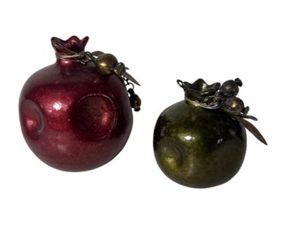 Pair Of Ceramic Pomegranates (DR)