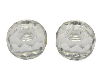 Crystal Globe Candle Holder Pair (DR)