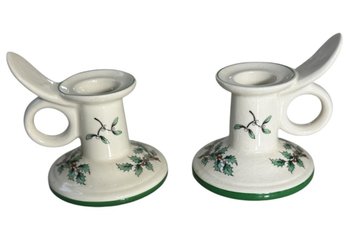 Spode Christmas Tree Candle Holder Pair (DR)