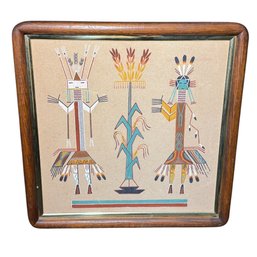 Native American Sand Painting Framed Wall Art