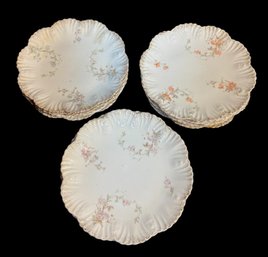 Scalloped Edge Floral Old Plates 11pc