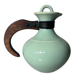 Franciscan Glazed Ceramic And Wood Carafe (K)