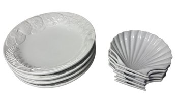 La Ceramica VBC Shallow Floral Bowls And Shell Styled Bowls (k)