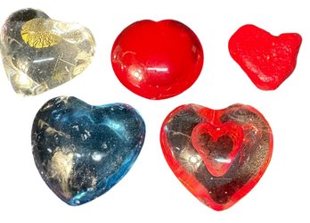 Glass And Stone Hearts 5pc