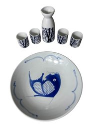 Koi Fish Bowl & 5pc Sake Set