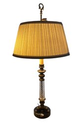 Brass, Crystal And Marble Table Lamp By Leviton BR2