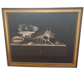 Seashells Nautical Framed Art Print On Canvas (BR2)