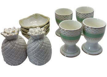 Egg Cups , Pineapple S &p , 4 Dishes.  (K)