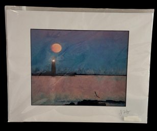 Full Moon Over Maine Lighthouse Photo By Jeff Folger (BR2)