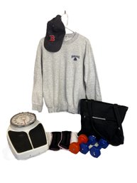 Exercise Weights, Marblehead Sweatshirt, Black Bag & Scale (L)