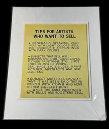 John Baldessari Tips For Artists MFA Boston Matted Print