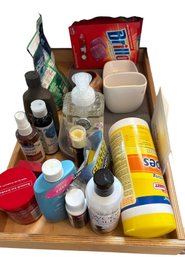 Drawer Full Of Assorted Cleaning Supplies