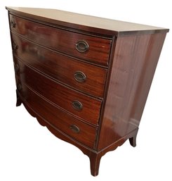 Bow Front 4 Drawer Mahogany Dresser (BR1)