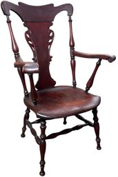 Antique Carved Wooden Armchair (Br2)